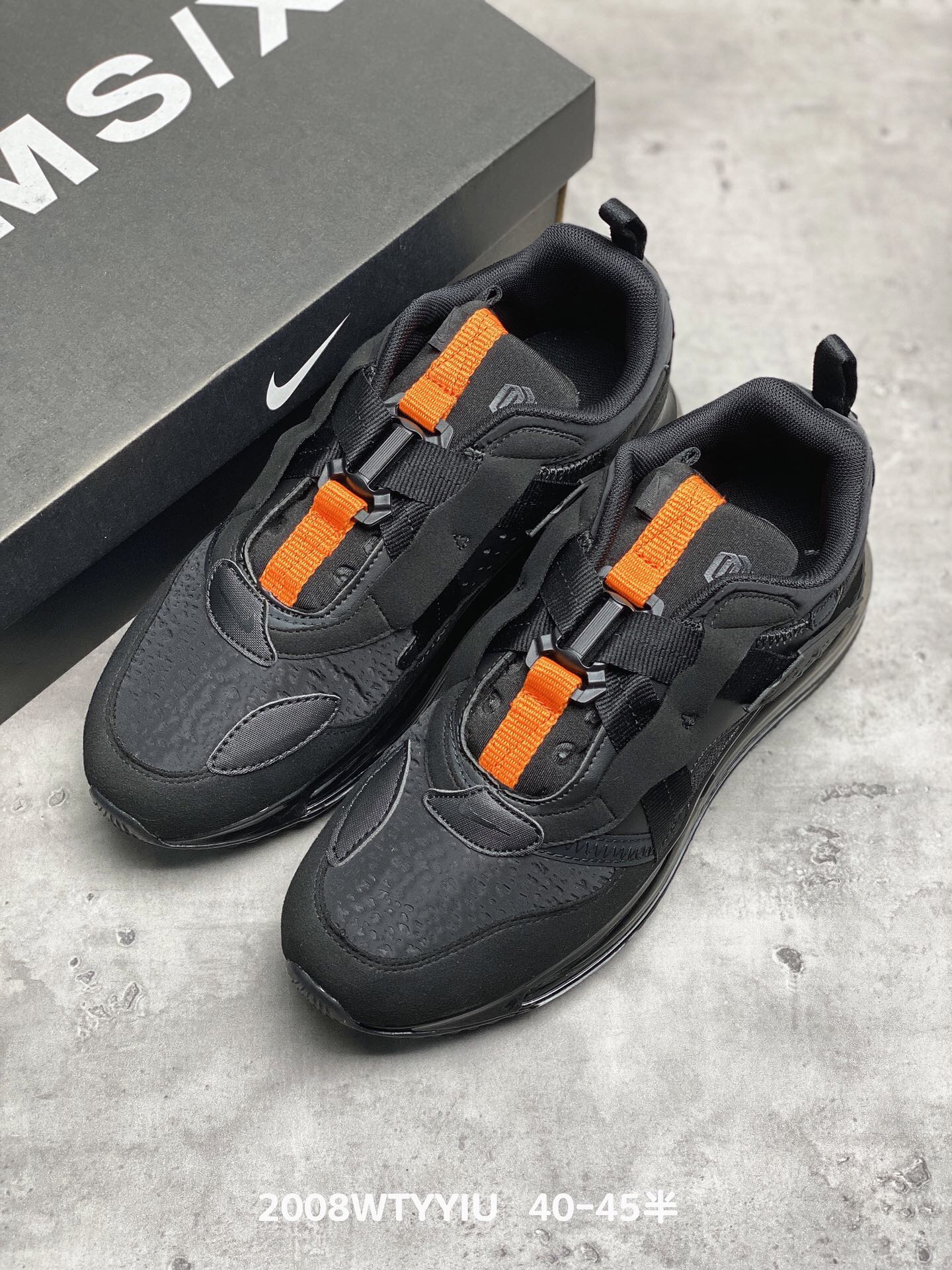 2020 Men Nike Air Max 720 Horizo All Black - Click Image to Close